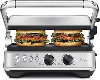Sage - The BBQ & Press Grill - One-Touch Perfect Panini, Burger & Steak, Brushed Stainless Steel