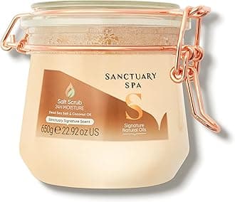 Sanctuary Spa Dead Sea Salt Scrub with Coconut Oil, No Mineral Oil, Cruelty Free and Vegan, Orange, 650 g (Pack of 1)
