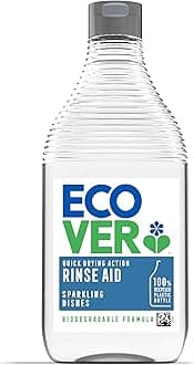 Ecover Dishwasher Rinse Aid, Sparkling Dishes and Quick Drying Action, For The Ultimate Clean, Pack of 1, 450ml