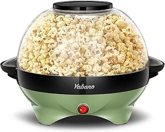 Popcorn Machine, 6-Quart Popcorn Popper maker, Nonstick Plate, Electric Stirring with Quick-Heat Technology, Cool Touch Handles (Green)
