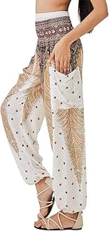 Joob Joob Boho Pants for Women - Hippie Harem Pants Women - Womens Yoga Pants – Comfy Bohemian Flowy Hippie Clothes