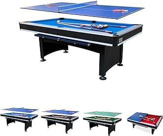RACK Scorpius 7-Foot Multi-Game Billiard/Pool Table with Table Tennis Top – Budget, Traditional Pool Table for Adults & Kids, Home Game Rooms
