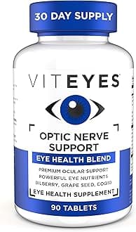 Viteyes Optic Nerve Support Supplement, Premium Ocular Nutrition Blend, 90 Tablets, White