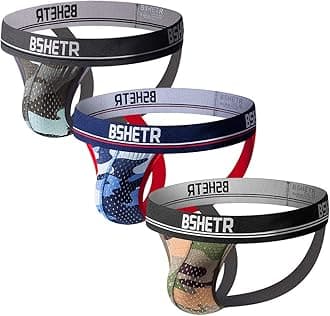 Men's Jockstraps Athletic Supporters 4-Pack Cotton Work Out Underwear