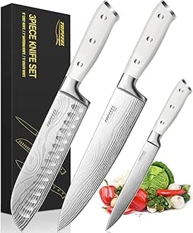 White Chef Knife Set