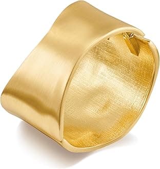 Chunky Gold Cuff Bracelets for Women Wide Gold Bangle Bracelet Hammered Open Wrist Cuff Bracelet Christmas Holiday Jewelry