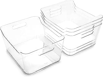 BINO | Plastic Organizer Bins, X-Large - 4 Pack | The SOHO Collection | Multi-Use Organizer Bins | Pantry & Freezer Bin | Plastic Storage Containers | Bin for Home & Kitchen Org