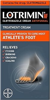 Lotrimin AF Cream for Athlete's Foot, Clotrimazole 1% Antifungal Treatment, Clinically Proven Effective Antifungal Treatment of Most AF, Jock Itch and Ringworm, Cream, .53 Ounce (15 Grams)