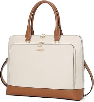 CLUCI Leather Briefcase for Women 15.6 Inch Laptop Business Computer Ladies Stylish Work Handbags Shoulder Bag