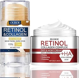 2PCS Face and Neck Cream Stick & Retinol Collagen Cream, Retinol & Collagen Neck Facial Care Stick, Day & Night Neck Facial Care Stick, Tighten and Lift Neck Cream, Fade Neck & Face Line