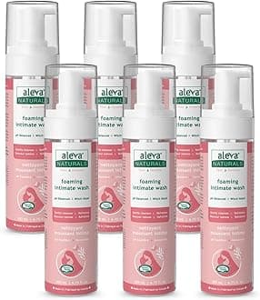 Aleva Naturals Foaming Intimate Wash, Cleanses & Refreshes Women's Intimate Areas, pH Balanced, Natural & Organic Formula, Economy Pack - 6x200ml, Clear, 37882