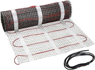 EconoHome Underfloor Heating Mat - Fluoropolymer Insulated Floor Electric Heat Mats for Tile, Wood, Laminate - Indoor Home Warming Systems - Compatible with GFCI Thermostat (Thermostat not included)