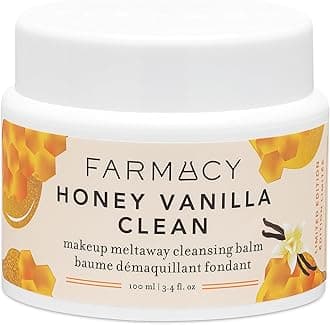 Makeup Remover Cleansing Balm - Honey Vanilla Waterproof Makeup Remover & Oil Based Cleanser - Gentle Exfoliating Double Cleanser - Melts From Balm to Milky Lather (100ml)