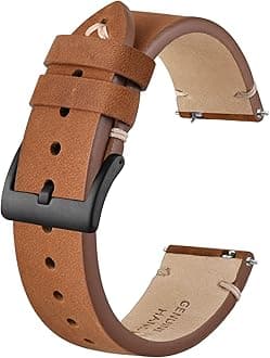 BISONSTRAP Distressed Leather Watch Strap, Watch Replacement Bands for Men, Quick Release Spring Bars, Band Width 18mm 20mm 22mm