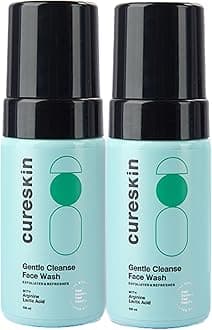 Cureskin Gentle Cleanse Brightening Face Wash with Lactic Acid AHA Foam Face Wash for Women and Men | Face Wash for Men and Women, 100 ml (Pack of 2)