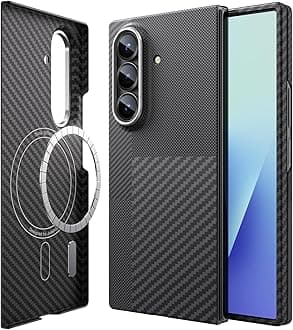 JUESHITUO for Samsung Galaxy Z Fold 7 Case: Ultra Slim 600D&1500D Aramid Fiber Made Fold 7 Case, [Fit for MagSafe] Minimalist Carbon Fiber Textures -Less Touch Feeling, Sturdy Magnetic Thin Cover