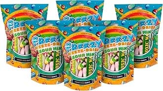 Freezy Freeze Dried Candy Bundle, Sour Mix (Pack of 6) 720 gms, American Sweet contains Squishes, Toxic Waste Sludge & Refreshers Bars Mixed in a Pack that offers Sour Goodness