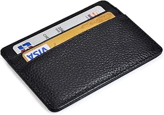 Credit Card Holder Slim Wallet Leather Minimalist Wallet with ID Window