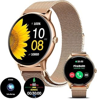 Fire-Boltt Phoenix Ultra Luxury Stainless Steel, Bluetooth Calling Smart Watch, AI Voice Assistant, Metal Body with 120+ Sports Modes, SpO2, Heart Rate Monitoring (Gold).