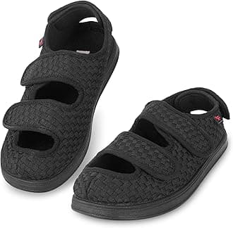 YseoulMens Diabetic Shoes Edema Slippers Adjustable Strap Extra Wide Comfortable Sandals Indoor Outdoor Relief for Swollen Feet Elderly