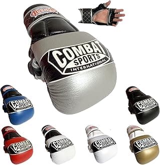 Combat Sports Max Strike MMA Training Gloves, Open Palm Fingerless Gloves for MMA, Muay Thai, and Kickboxing