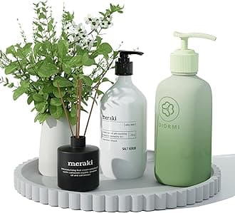 Bathroom Countertop and Vanity Tray-10 Inch Round Silicone Bathroom Tray,Mode...