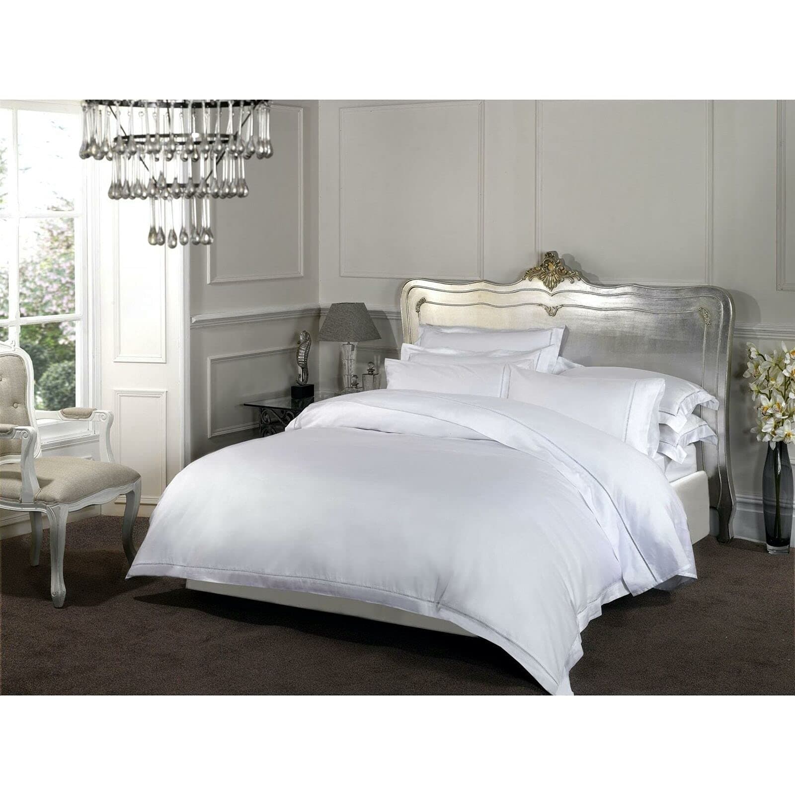 Emma Barclay 1000 Thread Count Extra Deep Fitted Sheet in White - King Bed - Extra Deep