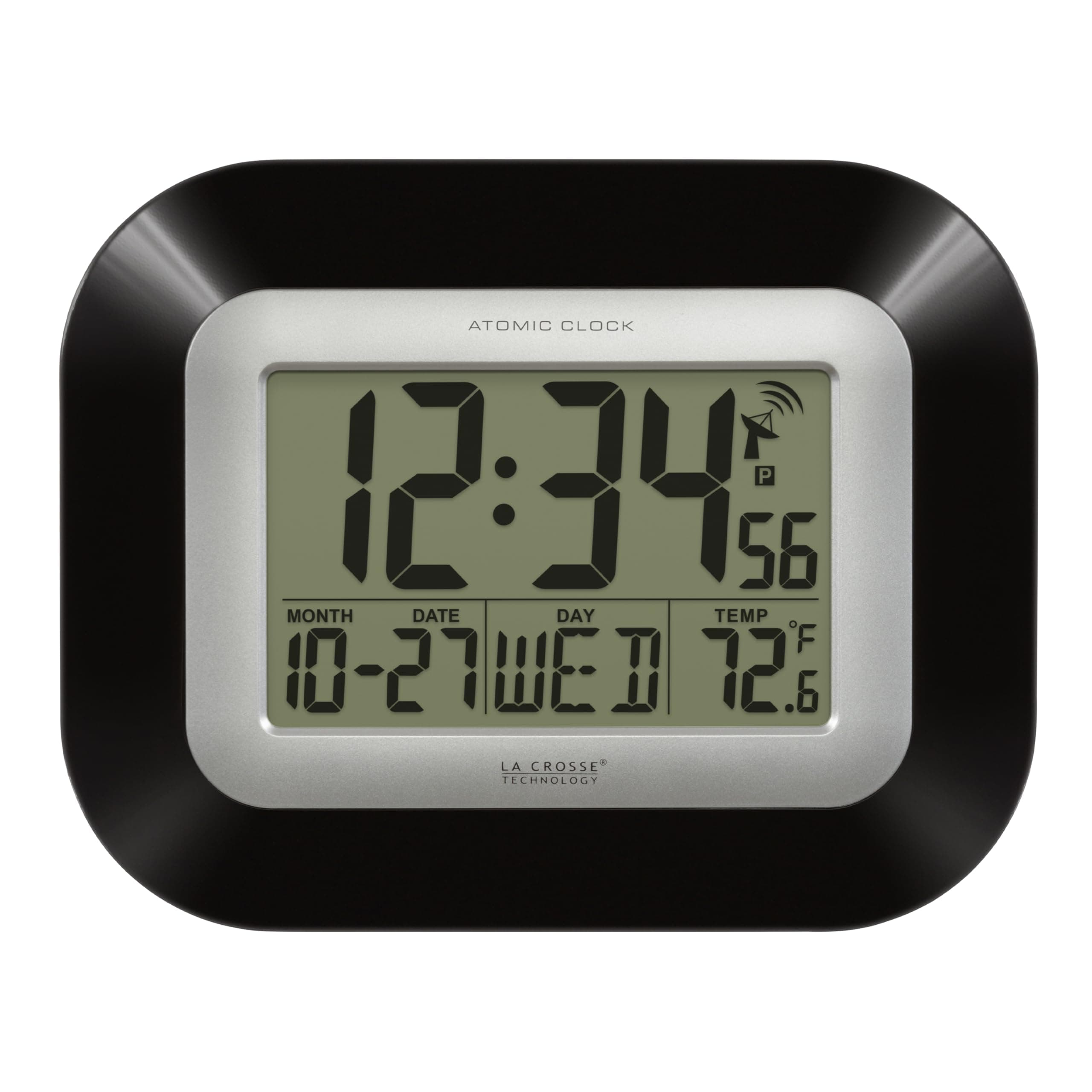 La Crosse Technology Atomic Wall/Table Clock, 7.2-inch H x 8.95-inch W x 1.2-inch D (WT-8005U-B)