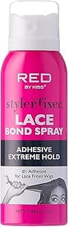 Red by Kiss Hair Glue Spray for Lace Front Wigs, 2oz, Extreme Hold, Water-Resistant, Sweat-Proof, Delicate Removal