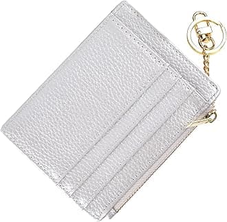 Slim RFID Credit Card Holder for Women Mini Front Pocket Wallet Purse With Keychain