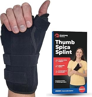 Thumb Spica Splint & Wrist Brace | Both a Wrist Splint & Trigger Thumb Brace to Support Sprains, Tendinosis, De Quervain's Tenosynovitis, Fractures | Arthritis & Carpal Tunnel Pain (Right Hand S/M)