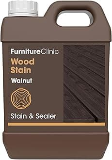 Furniture Clinic Wood Stain | Water Based | Fast Drying, Low Odor, & Non-Toxic | Multiple Finishes | for Indoor & Outdoor Furniture and More | Walnut (85 Fl Oz / 2500ml)