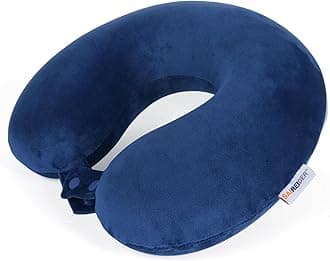 SAIREIDER Travel Pillow 100% Memory Foam Airplanes Neck Pillows -Prevent The Heads from Falling Forward Travel Neck Pillows (Navy Blue)