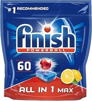 Finish All-in-One Max Dishwasher Tablets, Lemon, 60 Tablets