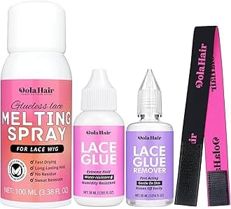 Dolahair Wig Glue Spray for Front Lace Wig Lace Melting Spray for Wigs Melting Spray Lace Bond Spray Lace Glue Kit Wig Install Kit