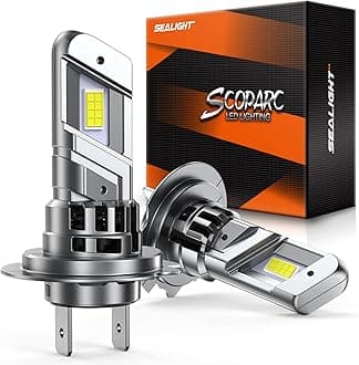 SEALIGHT H7 Fog Bulb 40000LM Super Brigh, 6500K Cool White with Cooling Fan, 1:1 Mini Size Light Bulbs, Plug-N-Play, Pack of 2