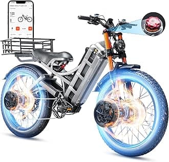 eAhora 2025 Romeo Pro 3/ Pro 2 5600W/ 4000W 50/46MPH Dual Motor Electric Bike for Adults, 80/70Ah/200+ Miles Long Range Electric Bike, 26'' Puncture-Proof Tire, 7-Speed Pedal Assist UL Certificate