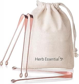 Copper Tongue Scrapers - 3 Pack, Natural Oral Hygiene, Fresh Breath, Bacteria Removal, Comfortable & Flexible Handle