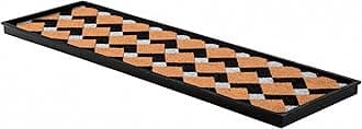 Anji Mountain Rubber Boot/Shoe Tray with Coir, Fits 4 Pair (46.5" Wide), Tan and Black Chevron Insert