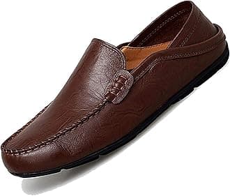 Men's Premium Genuine Leather Casual Slip on Loafers Breathable Driving Shoes Fashion Slipper