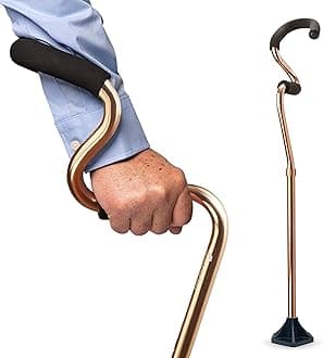 STRONGARMComfort Cane + Self Standing Lightweight Adjustable Walking Cane + Stabilizes Wrist & Provides Extra Support & Stability + Ergonomic Forearm Grip + Canes for Men & Women