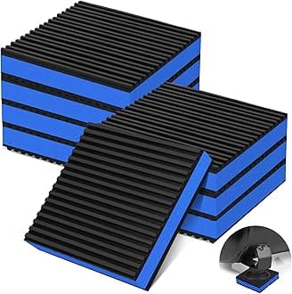 8 Pack Anti Vibration Pads for Washing Machine 4"x4"x7/8", Sound Isolation Vibrating Pad Ribbed Rubber Damping Mat EVA Center for Air Compressors, Conditioner, Treadmill, HVAC Washer Dryer