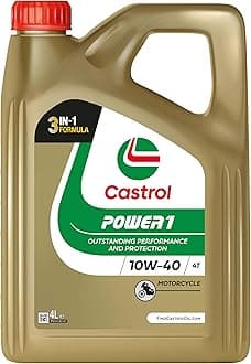 Castrol POWER1 4T 10W-40 Motorcycle Oil 4L, White
