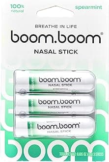 Nasal Stick | Vapor Flow Technology | Cool Refreshing Sensation | Natural Mood Boost | Simple Ingredients | Essential Oils + Menthol Inhaler (Spearmint)