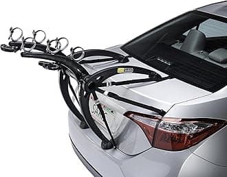 Bones Car Trunk Bicycle Rack Carrier, Mounts 2-3 Bikes, Black - Durable, Rust-Free, Anti-Sway Straps, Fits Most Vehicles, Made in USA, Arc-Based Design, 100% Recyclable Materials