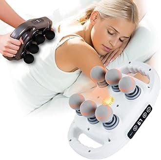 6 Head Massage Gun Deep Tissue with 9 Levels & 9 Modes, Electric Massager Tool for Legs, Arms, Waist, Back, Buttocks - Full Body Muscle Pain Relief, Ideal Gifts for Women, Men, Mom, and Dad