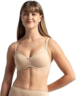Jockey FE23 Women's Wirefree Padded Super Combed Cotton Elastane Stretch Medium Coverage Multiway Styling T-Shirt Bra with Detachable Straps