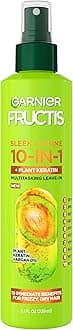 Fructis Sleek & Shine 10-in-1 for Frizzy, Dry Hair, Plant Keratin, 8.1 Fl Oz, 1 Count (Packaging May Vary)