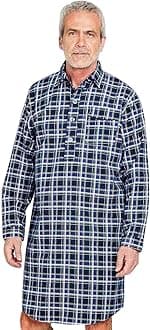 Champion Mens Brushed Cotton Canterbury Checked Nightshirt Sleepwear