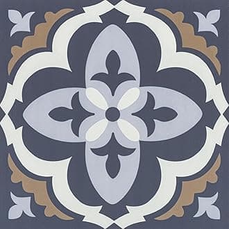 Peel and Stick Floor Tiles Self Adhesive Floor Tile, Vinyl Flooring Vintage Blue Waterproof Easy to Use, for Living room Bathroom Corridor 30x30 10pcs(0.9㎡)